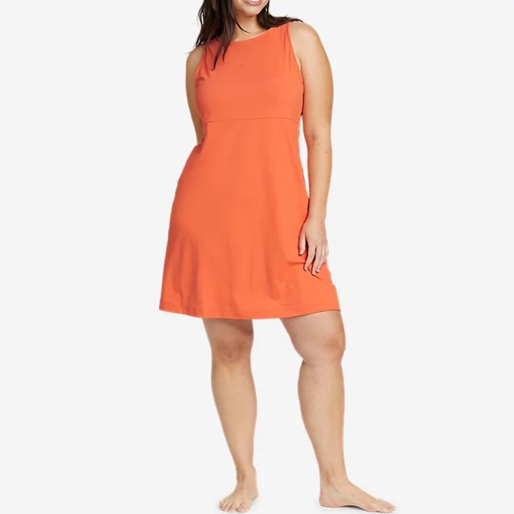 EDDIE BAUER ASTER EMPIRE WAIST SLEEVELESS DRESS NEW WITH TAGS XS ORANGE